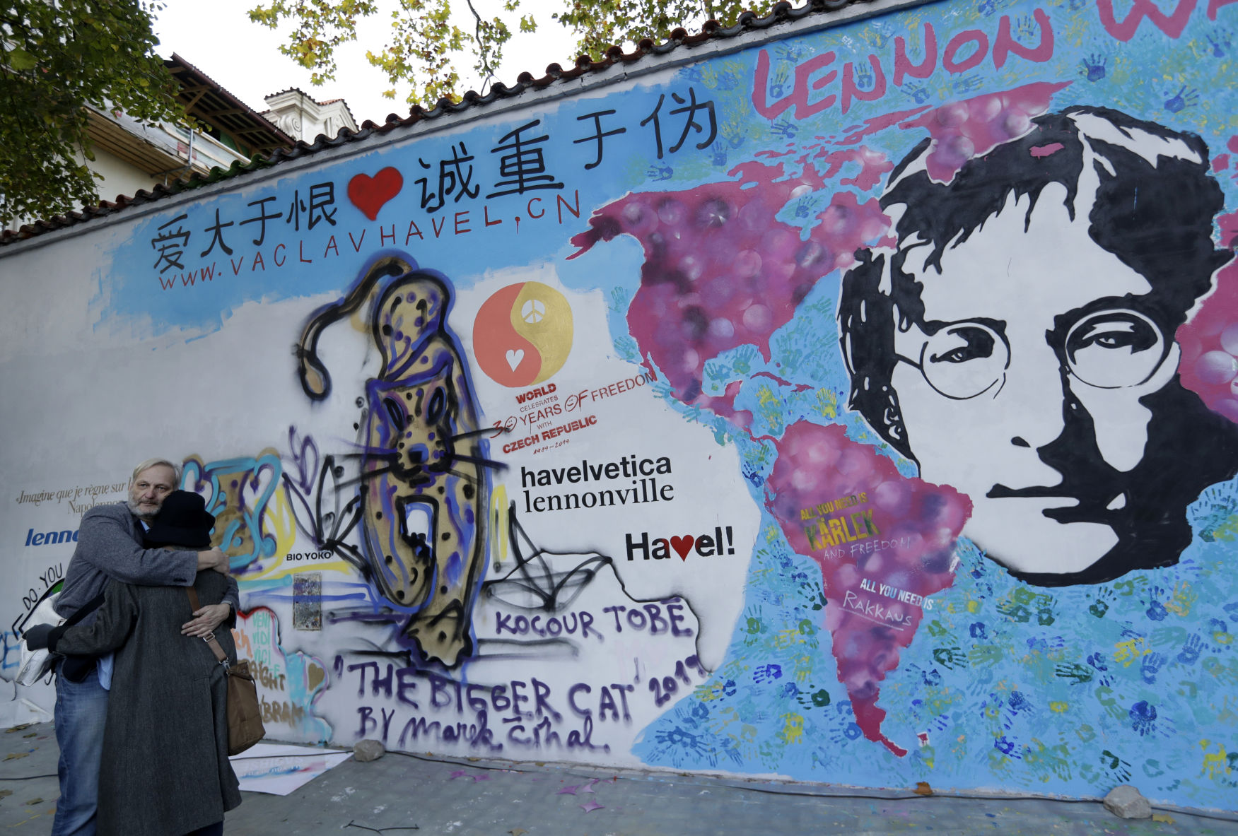 APTOPIX Czech Republic Lennon Wall